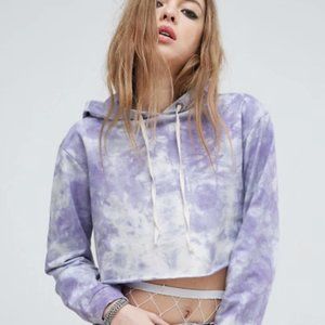 ASOS Cropped Hoodie In Tie Dye